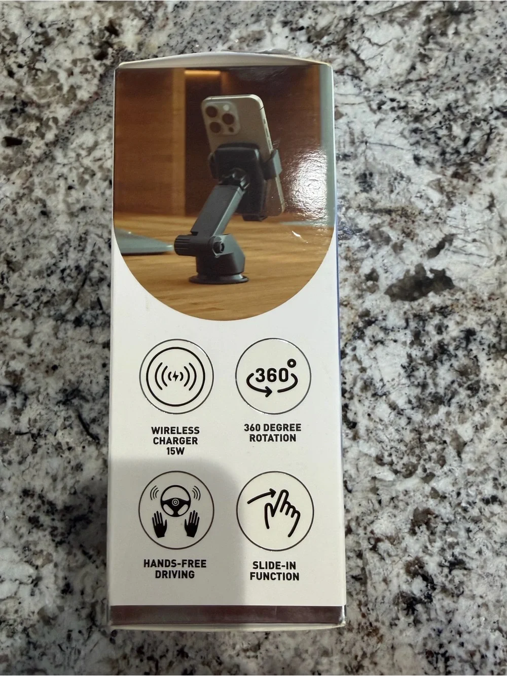 Wireless Charging Universal Gravity Car Mount - Black